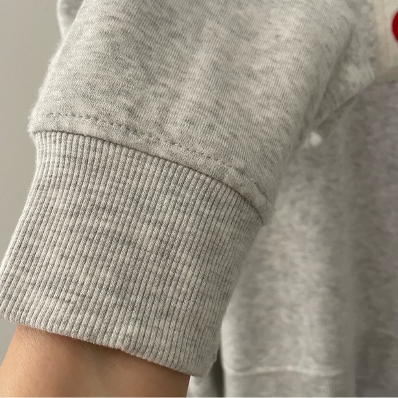 Cozy Sweatshirt Love Heart Design Valentine Gray Red White  JANE+DELANCEY, Large - Picture 10 of 15